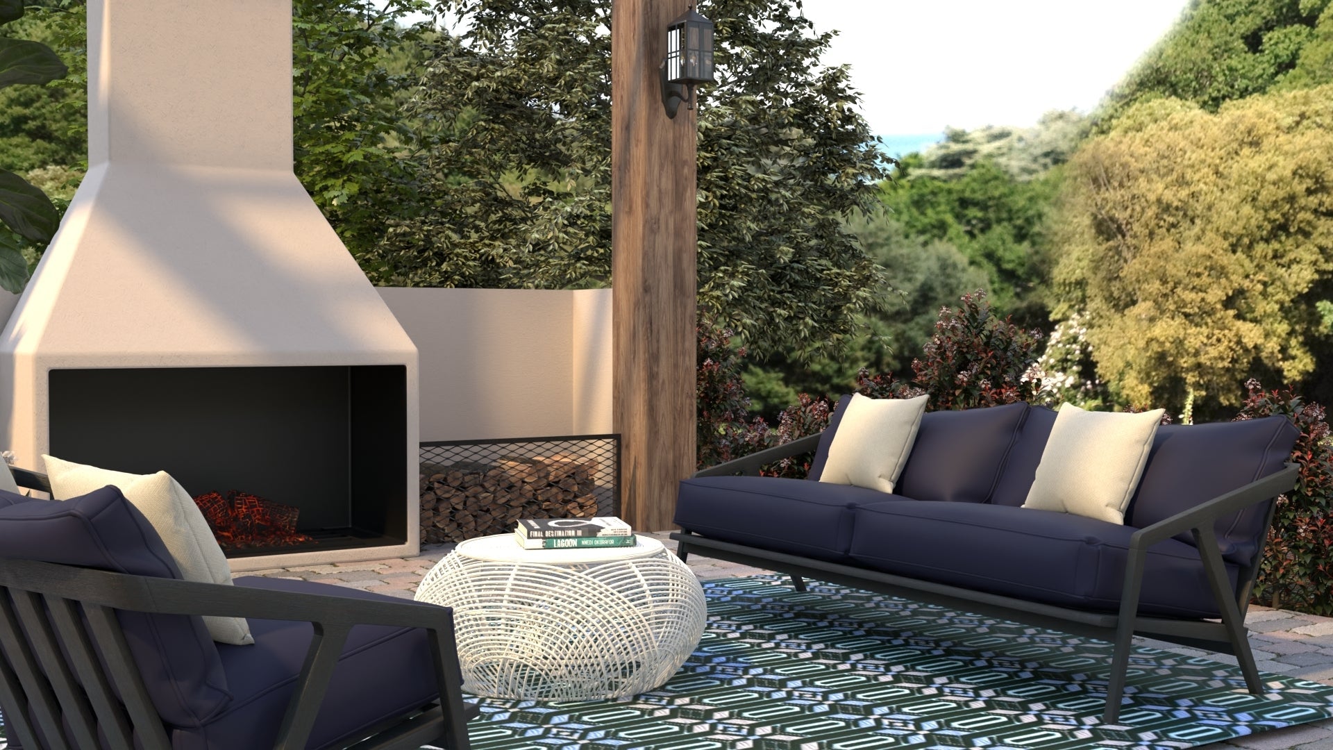 Moroccan Periwinkle Reversible Outdoor Mat