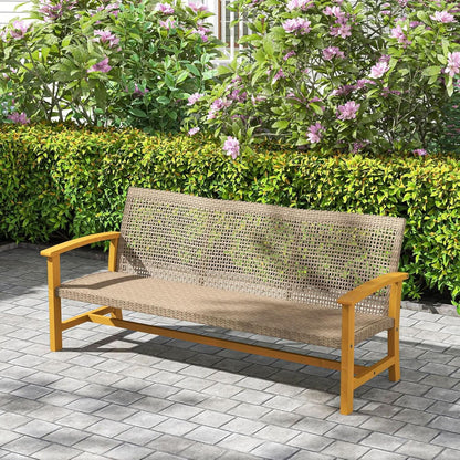 Spacious Wicker Outdoor Couch for Three