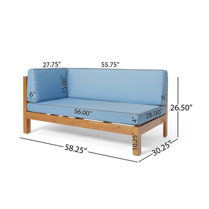 Brava 4-Piece Outdoor Modular Sofa Set in Ocean Blue