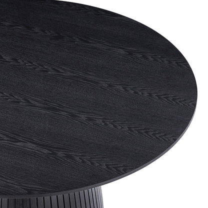 Sleek Round Dining Table in Black Finish
