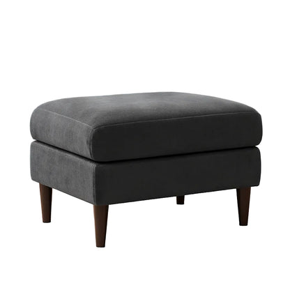 Iron Gray Chenille Reinforced Storage Ottoman Tray