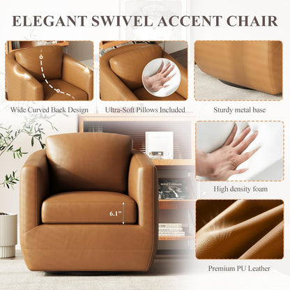 360 Degree Swivel Premium Upholstered Chairs - 2 pc Set