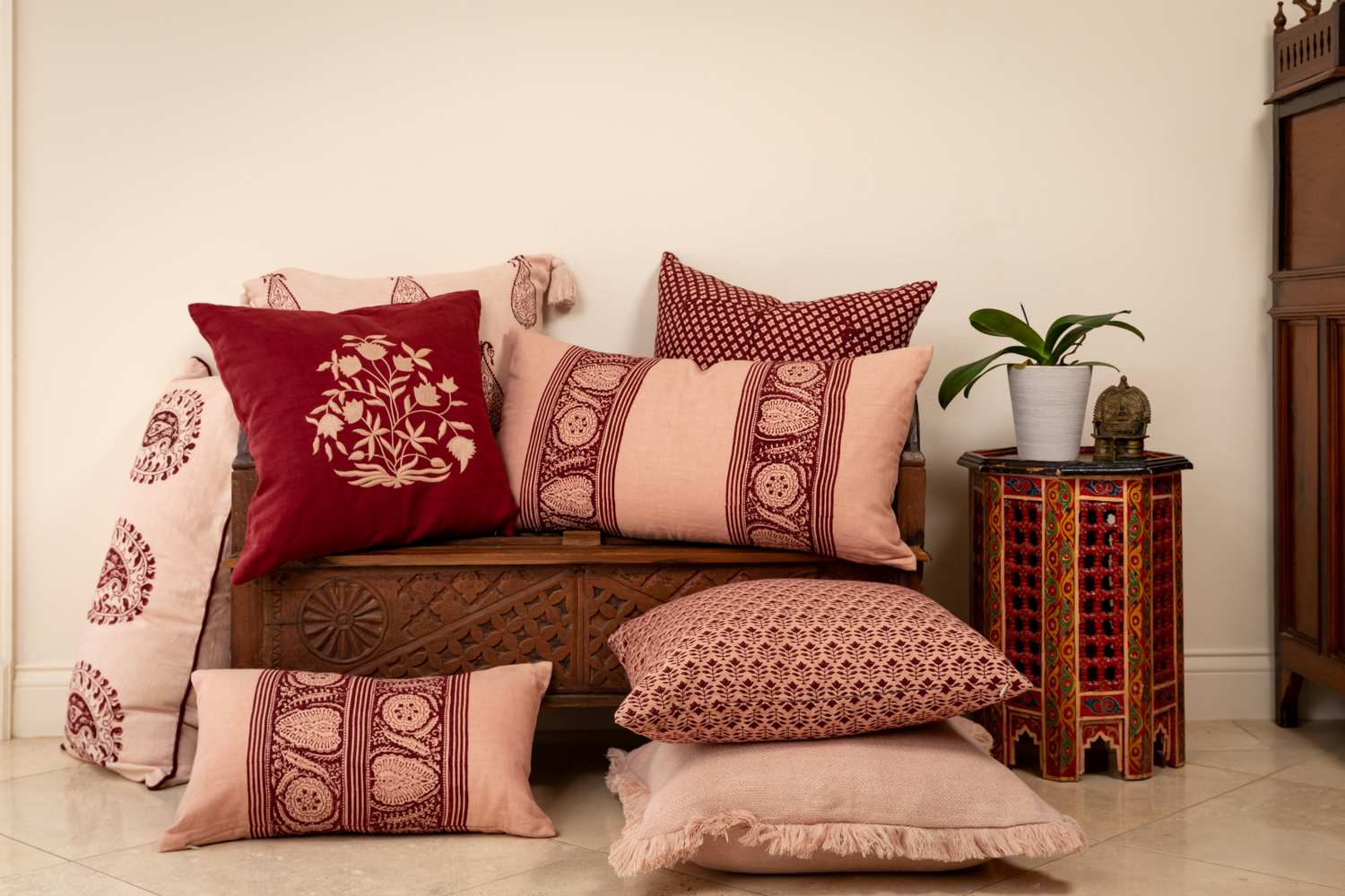 Samodh Blush Decorative Pillow Cover with Tassels