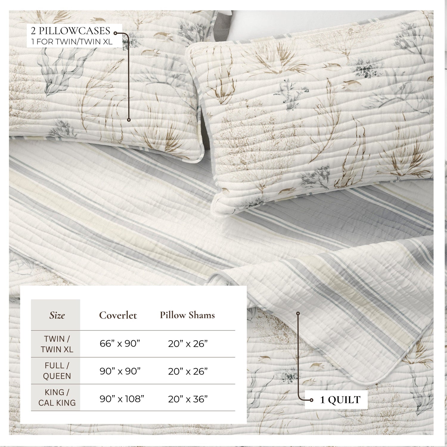 Coral Sea Maze Coastal Quilt Set - Newcomb Collection