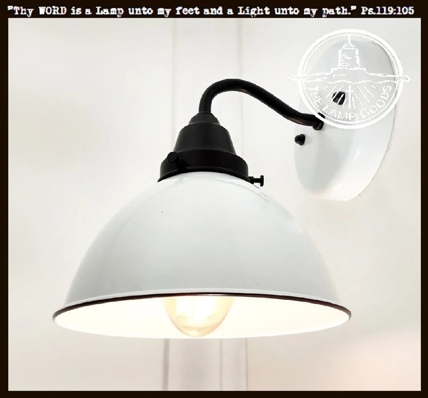 White Enamel Wall SCONCE Farmhouse Lighting