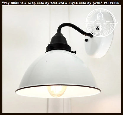 White Enamel Wall SCONCE Farmhouse Lighting