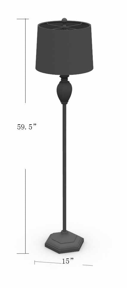 Esmeralda Resin Gray &amp; Beige Floor Lamp