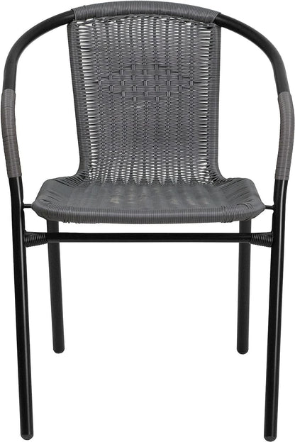Set of 4 Modern Stackable Rattan Outdoor Dining Chairs
