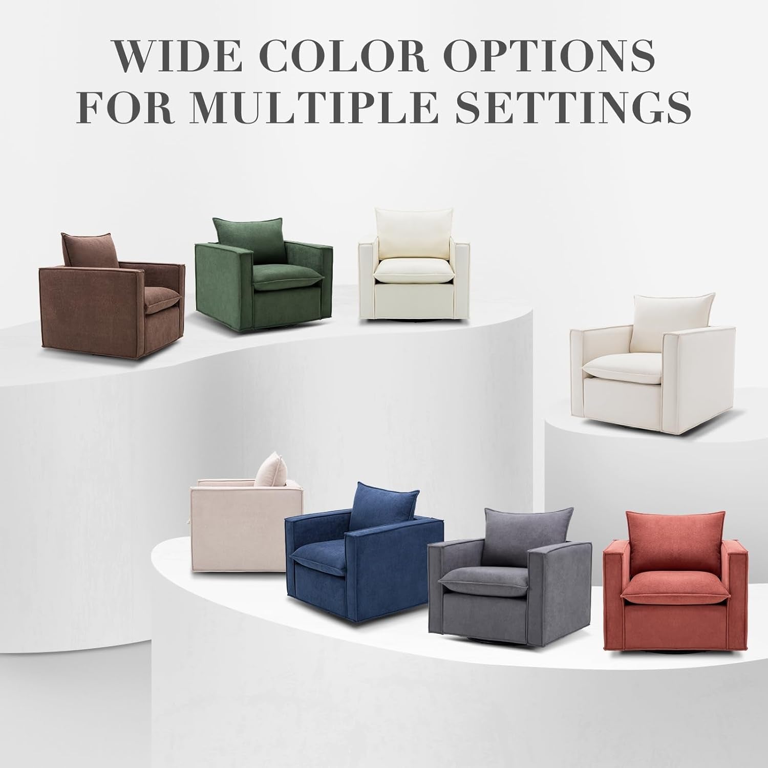 Charcoal Upholstered Swivel Accent Chair