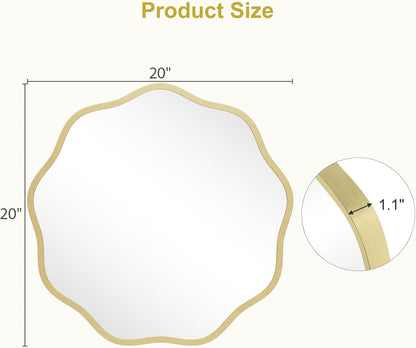 Gold Round Wall Mirror 20 Inch Decorative Home Accent