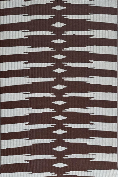 Aztec Brown &amp; Off White Outdoor Mat