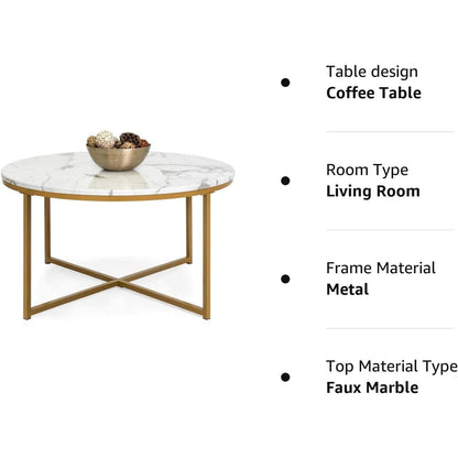 Marble and Gold Coffee Table