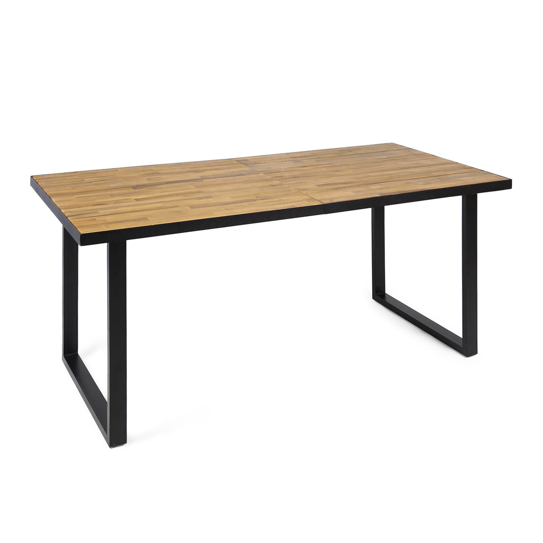 Outdoor Teak Dining Table with Metal Legs - 70 inch