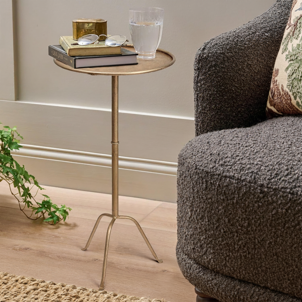 Antique Brass Martini Side Table