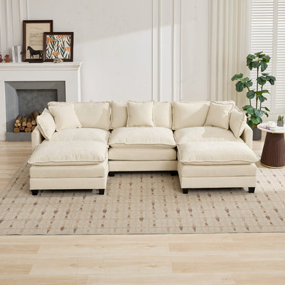 Cloud 3 Seat Sofa in Beige Chenille