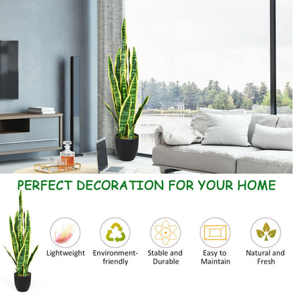35.5 Inch Indoor-Outdoor Artificial Snake Plant