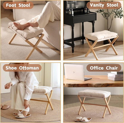 Bamboo Foldable Ottoman Foot Rest