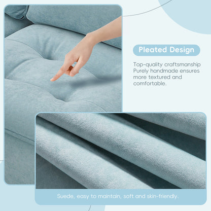 Modern Reversible Sofa Sectional in Sky Blue