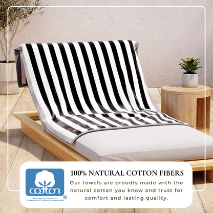 Oversized Striped Border Cabana Beach Towel - Santa Cruz