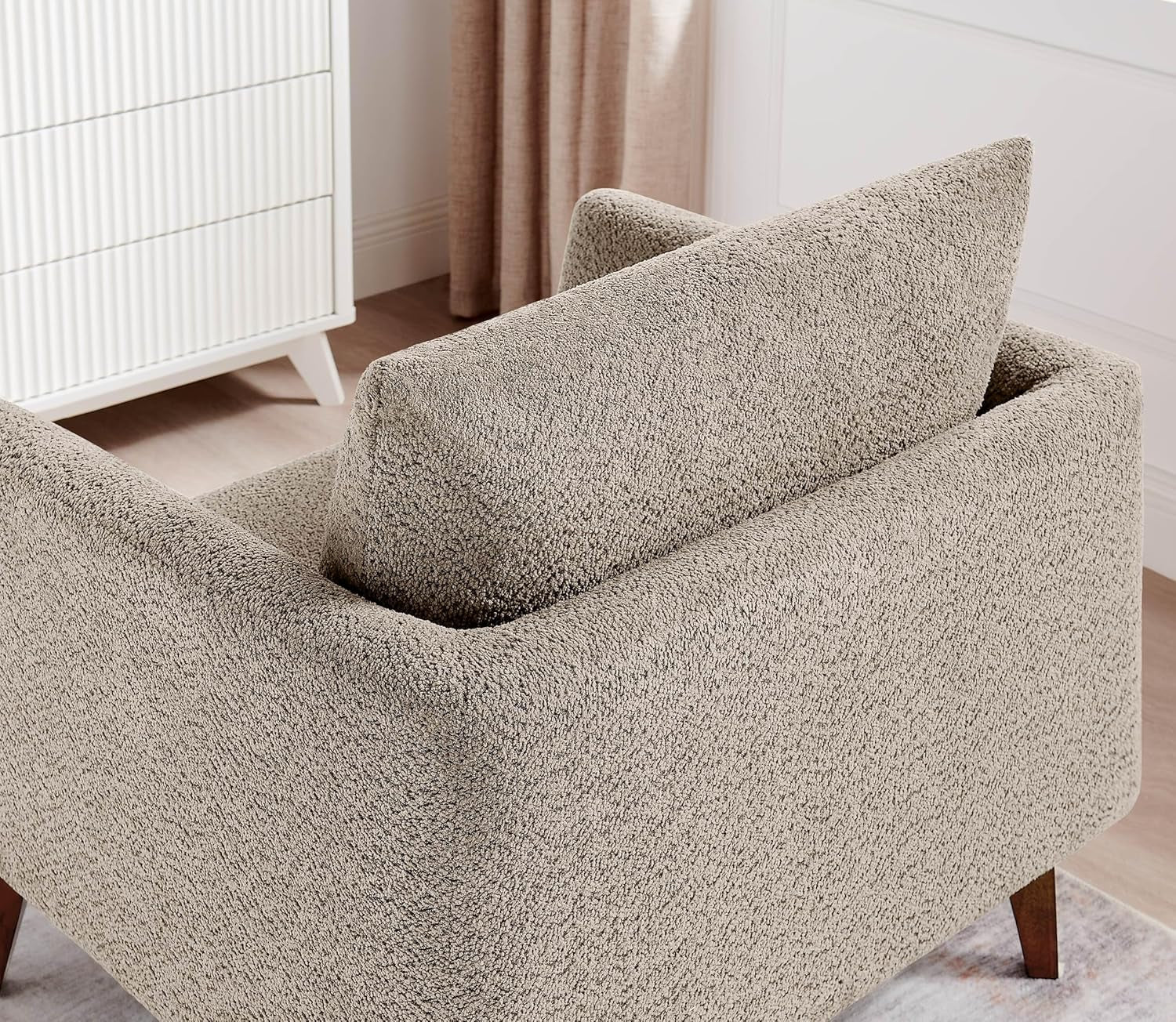 Oversized Upholstered Accent Chair In Greige