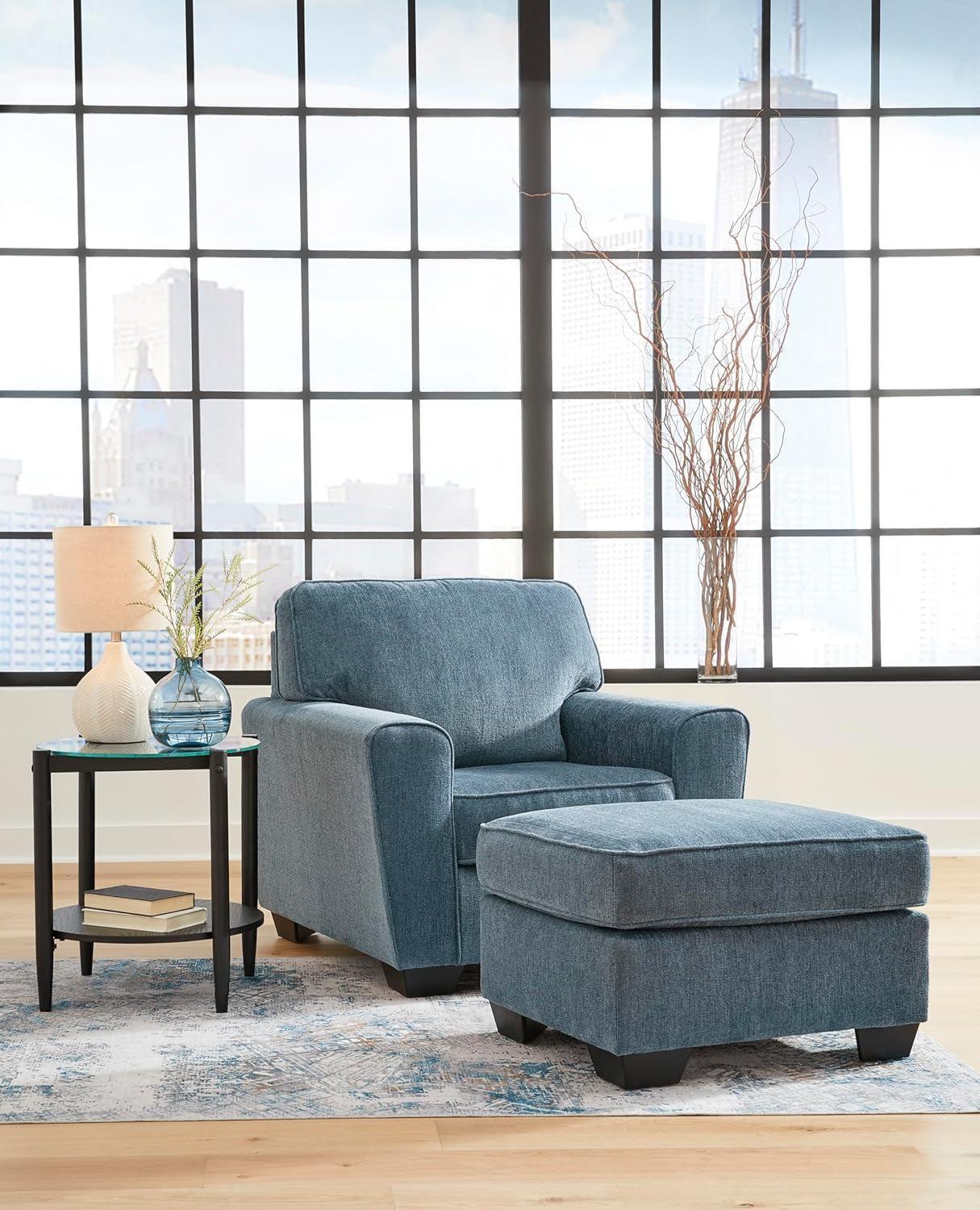 Upholstered Accent Chair In Sky Blue