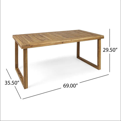 3 Piece Outdoor Acacia Wood Dining Set - Sandblast Natural Finish