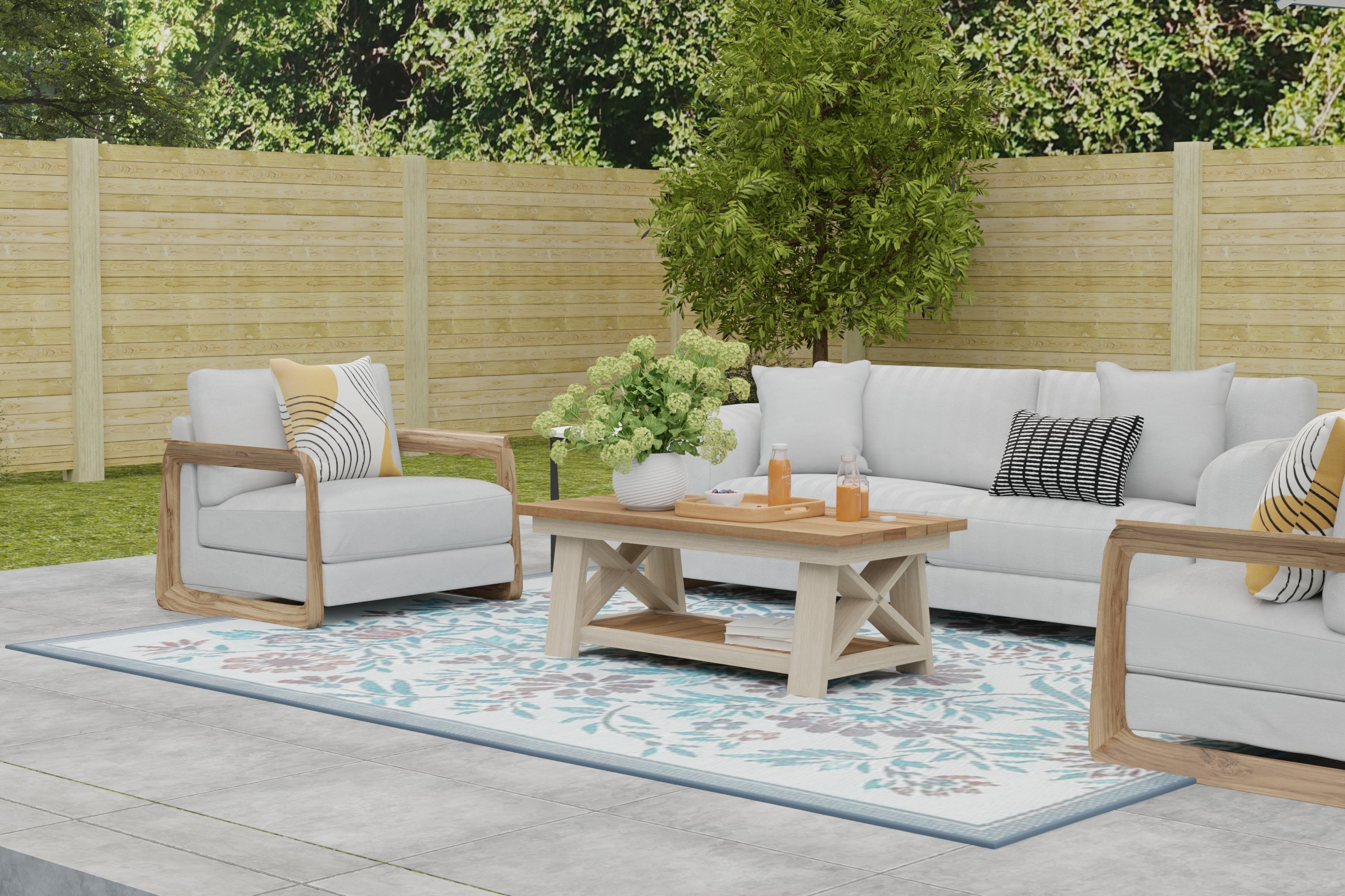 Wildflowers Stone Terra Outdoor Mat