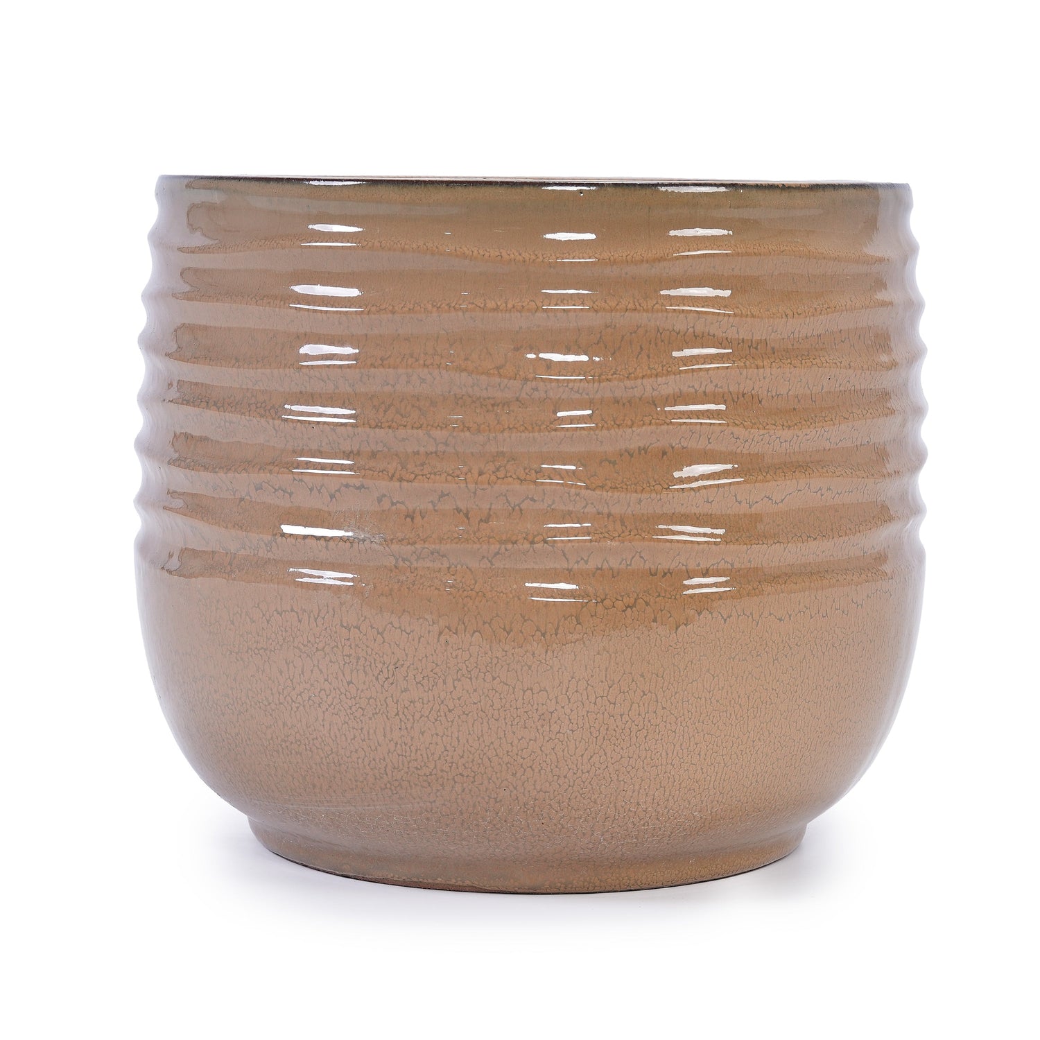 Set of 3 Ceramic Flowerpots - Antique Bronze