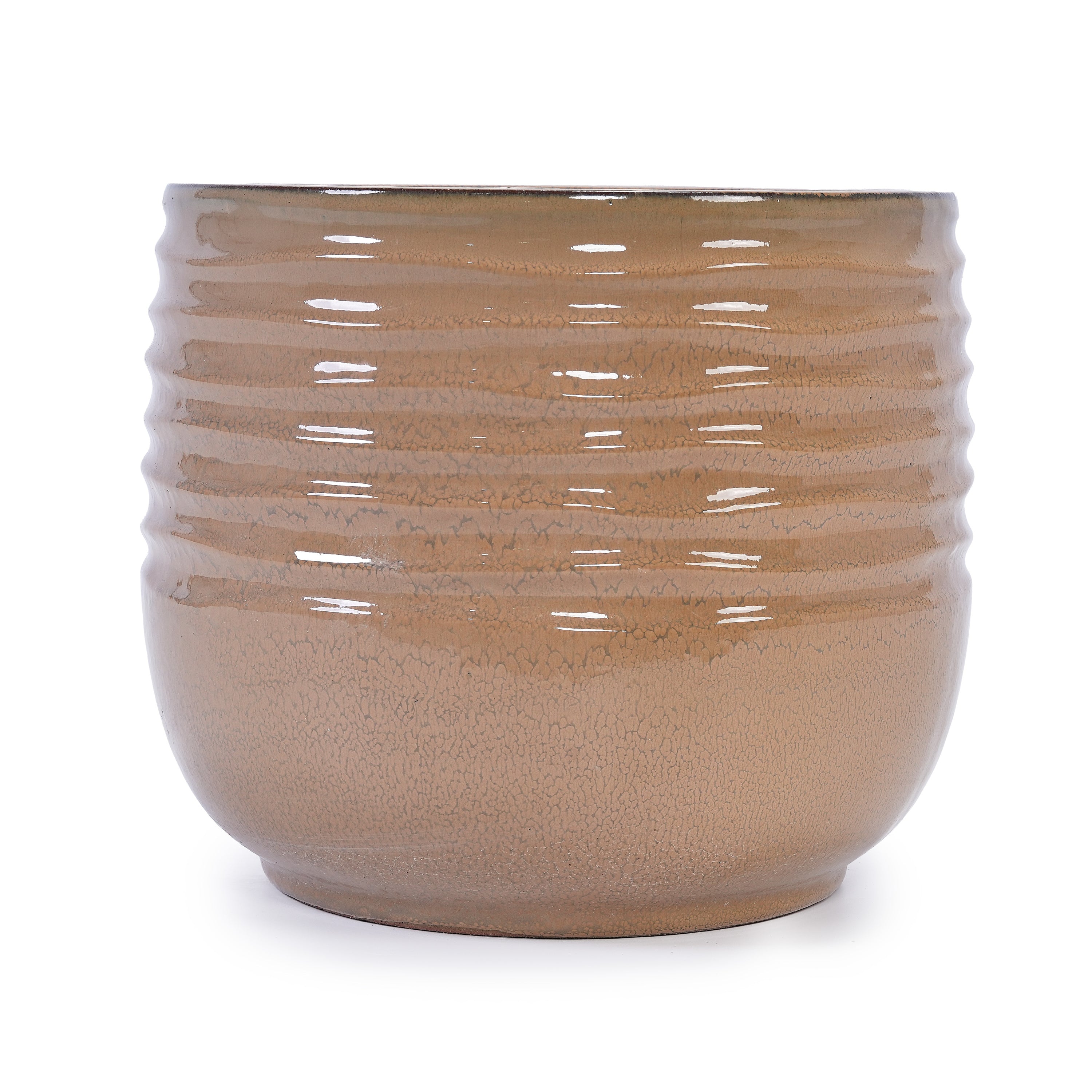 Set of 3 Ceramic Flowerpots - Antique Bronze