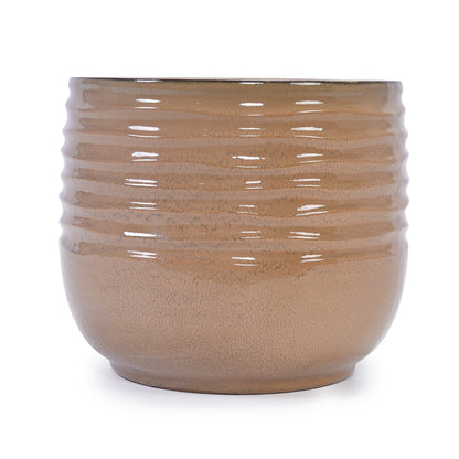 Set of 3 Ceramic Flowerpots - Antique Bronze