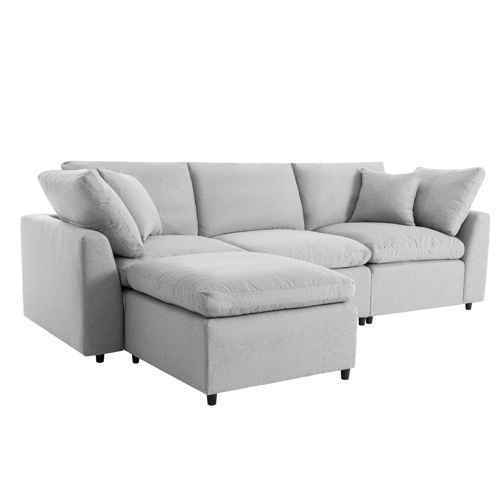 Down Filled Sectional Sofa in Grey