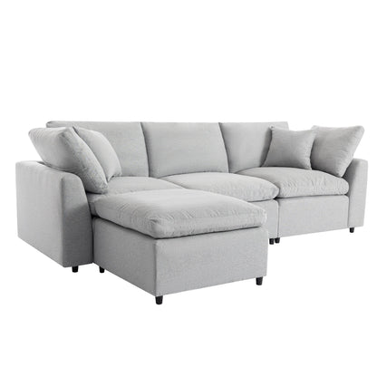 Down Filled Sectional Sofa in Grey