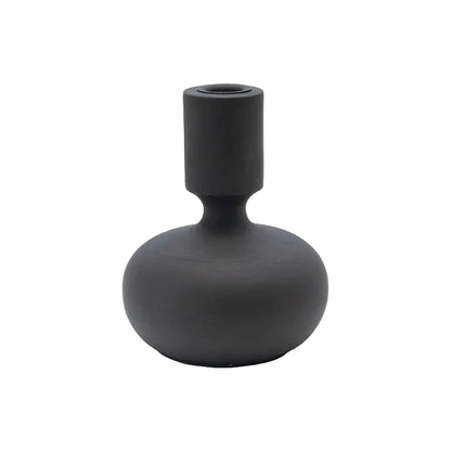 Mango Wood Taper Candle Holder - Matte Black