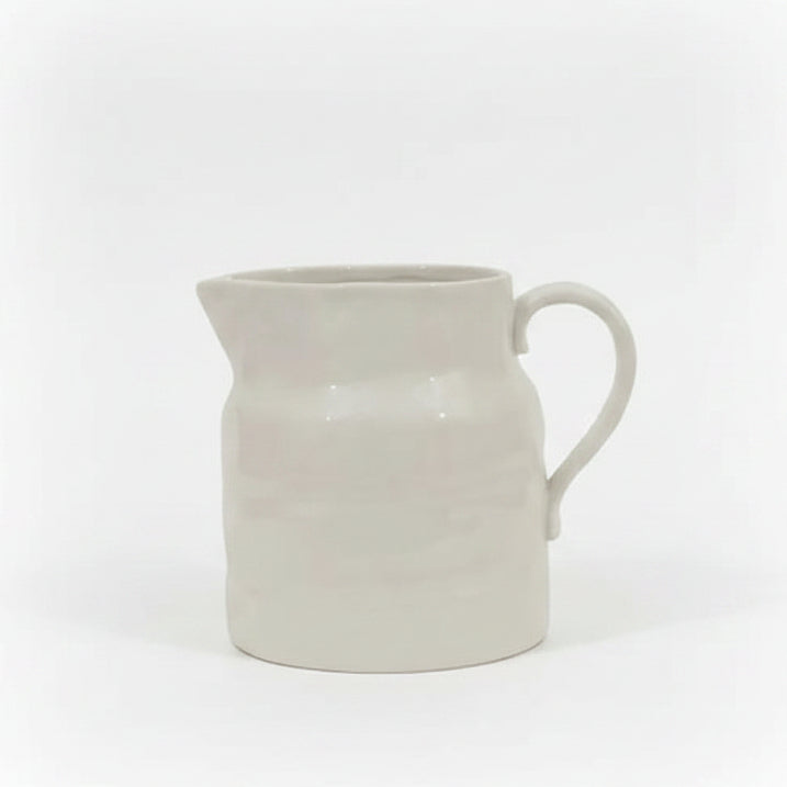 Stoneware Vintage Reproduction Pitcher, White