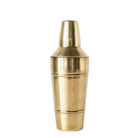 Stainless Steel Cocktail Shaker with Brass Finish