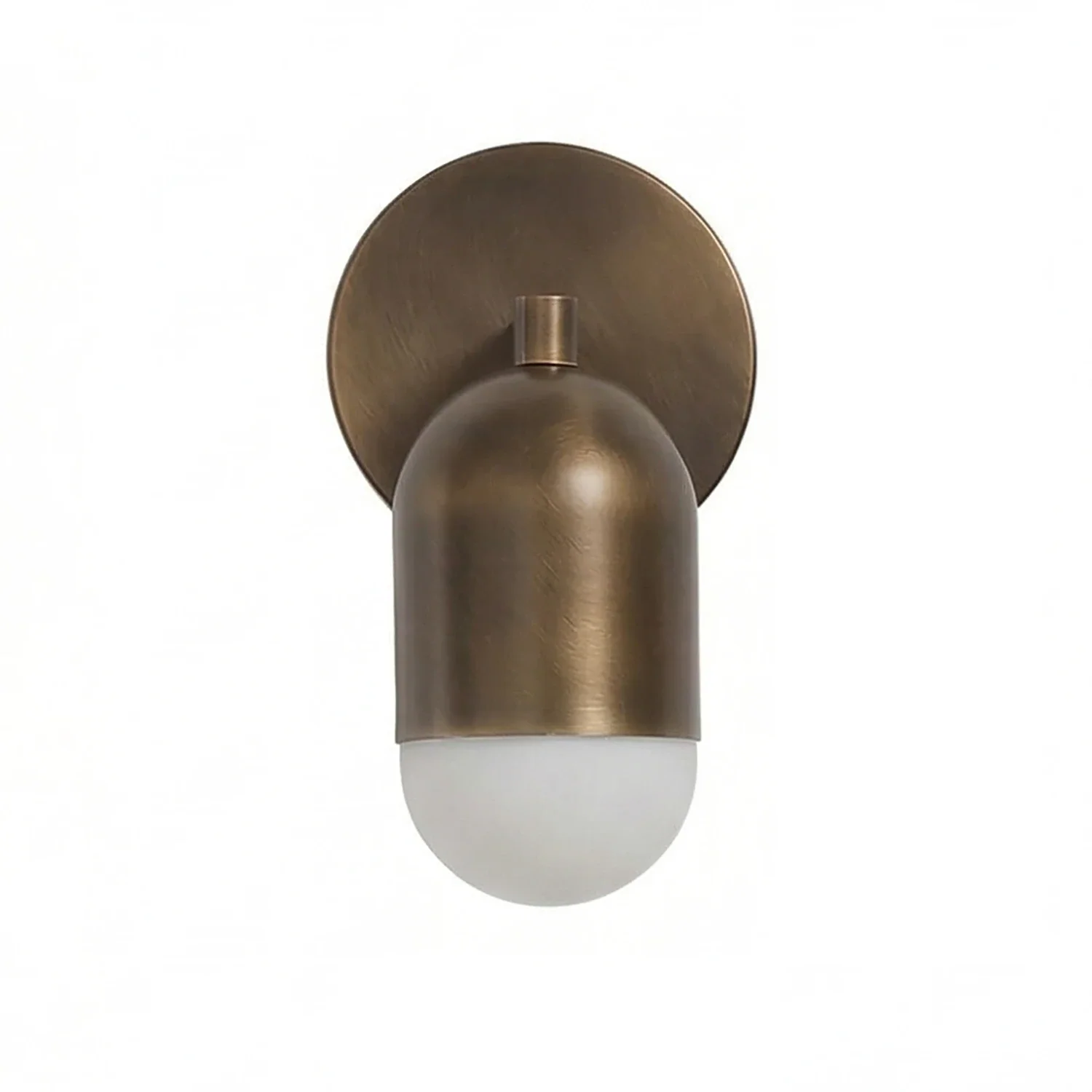 Fixed Down Brass Capsule Wall Sconce