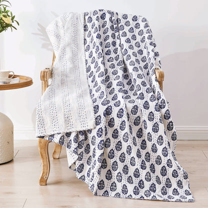 Hand Stitched Block Print Kantha Throws