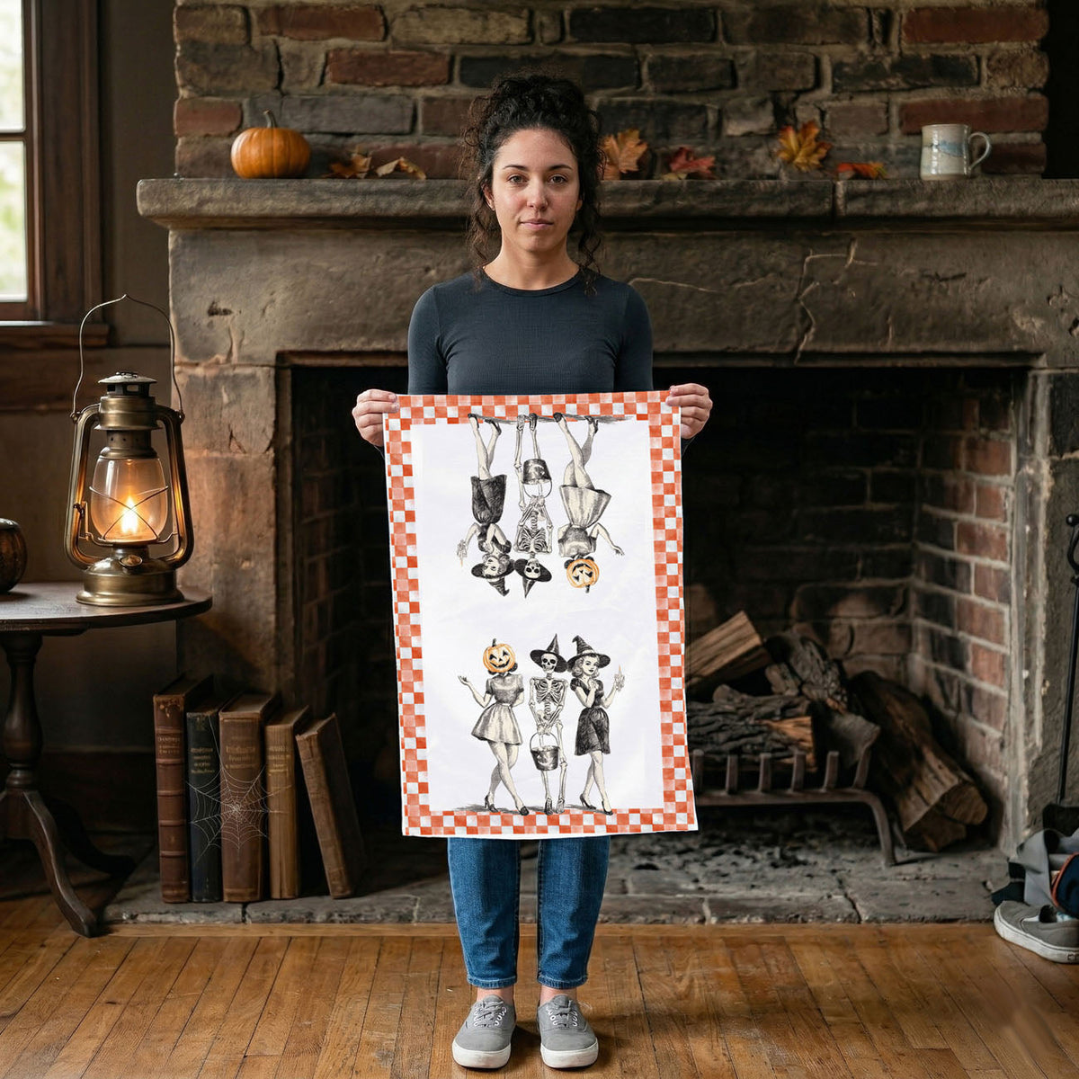 Vintage Trio Halloween Kitchen Towel