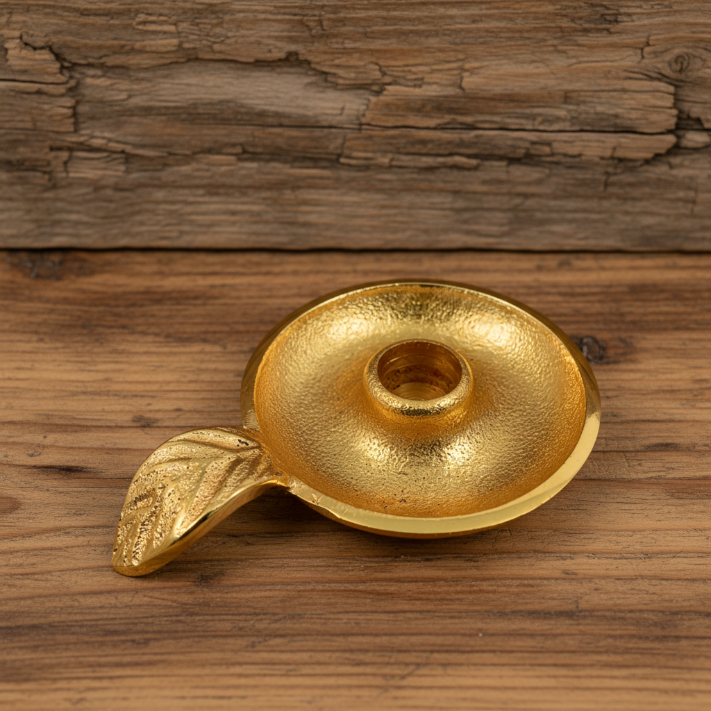 Antique Style Golden Candlestick Holder Dish