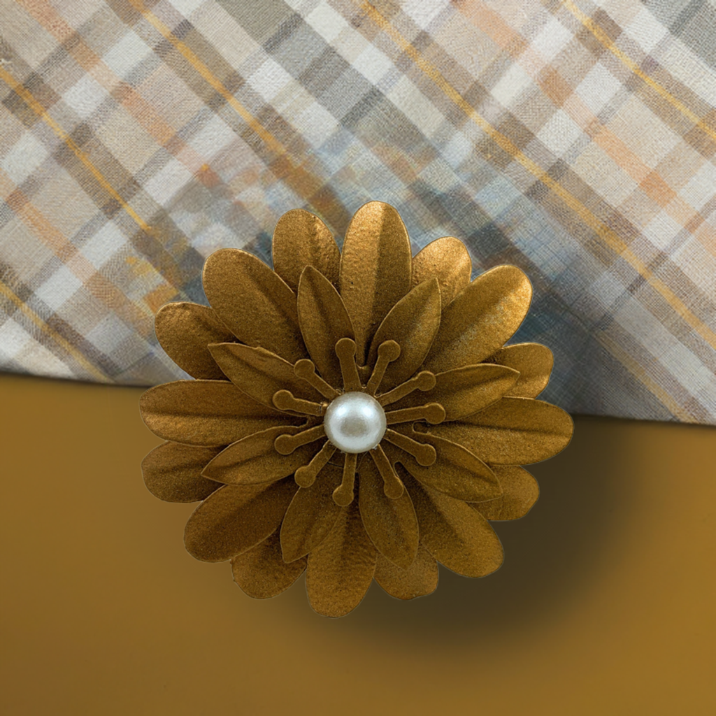 Set of 4 Golden Floral Napkin Rings