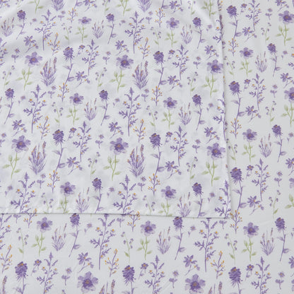 4 Piece Watercolor Floral Microfiber Sheet - Delia Collection