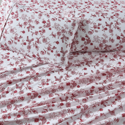 4 Piece Watercolor Floral Microfiber Sheet - Delia Collection