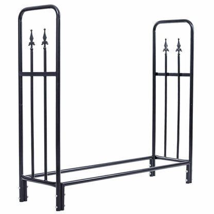 4 Ft Outdoor Heavy Duty Steel Firewood Wood Storage Rack