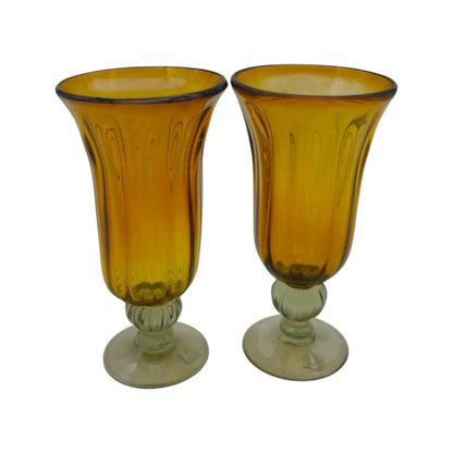 Hand-Blown Mexican Sundae Glass | Amber Rustic Design