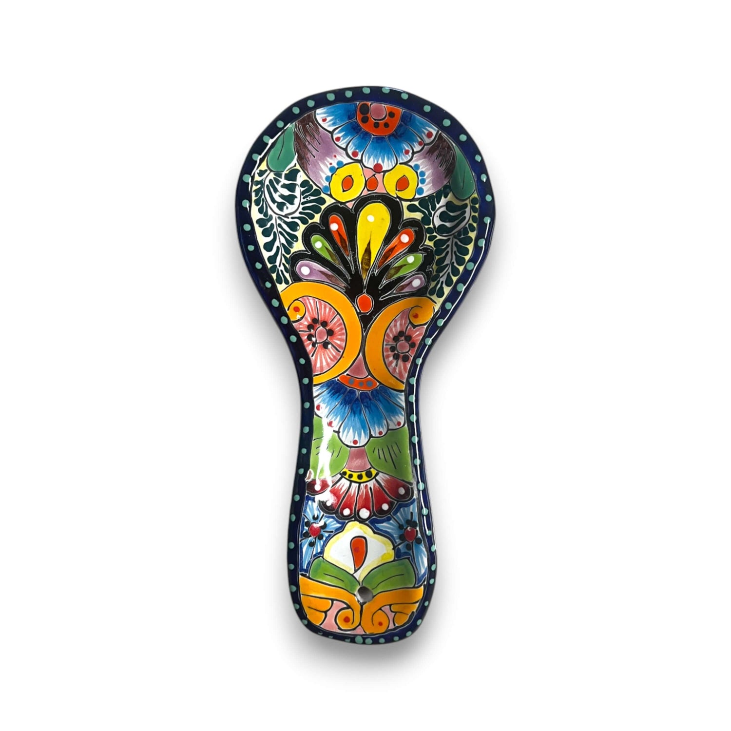 Hand-Painted Talavera Spoon Rest | Colorful Mexican Kitchen Decor