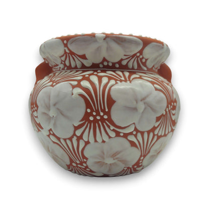 Handmade Talavera Flower Pot | Terracotta &amp; White Design