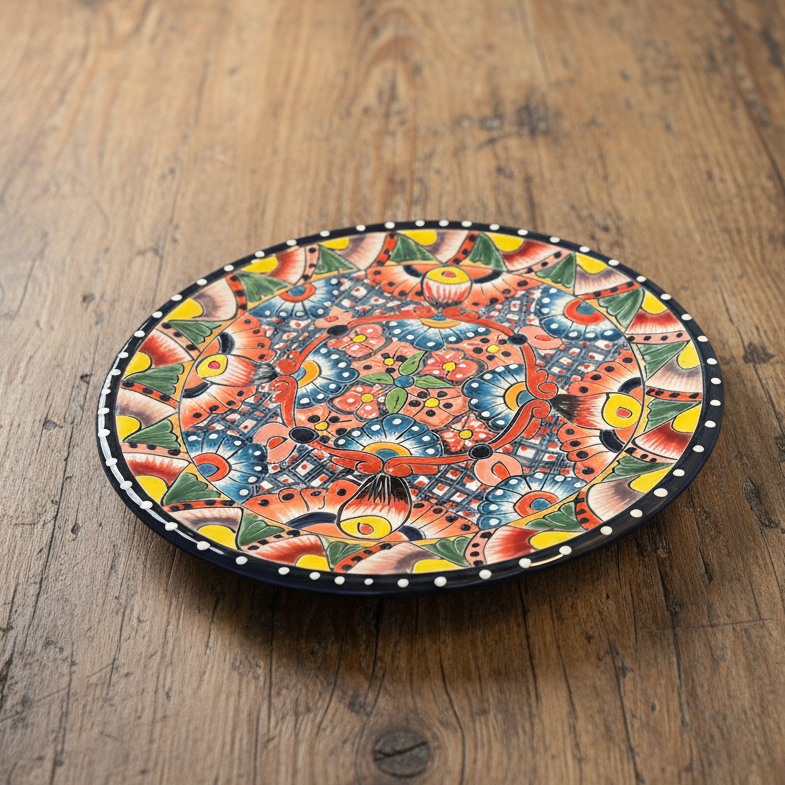 10" Talavera Dinner Plate | Colorful Mexican Dinnerware