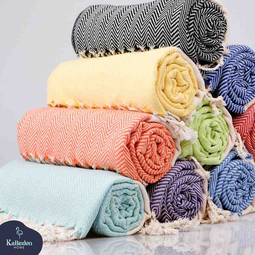 Herringbone Turkish Bath/ Beach Towels - Multiple Colors