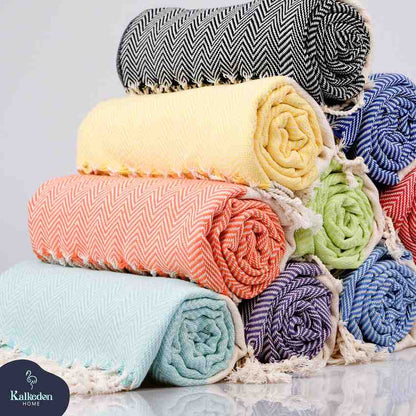 Herringbone Turkish Bath/ Beach Towels - Multiple Colors