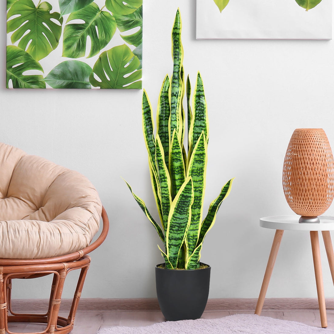 35.5 Inch Indoor-Outdoor Artificial Snake Plant